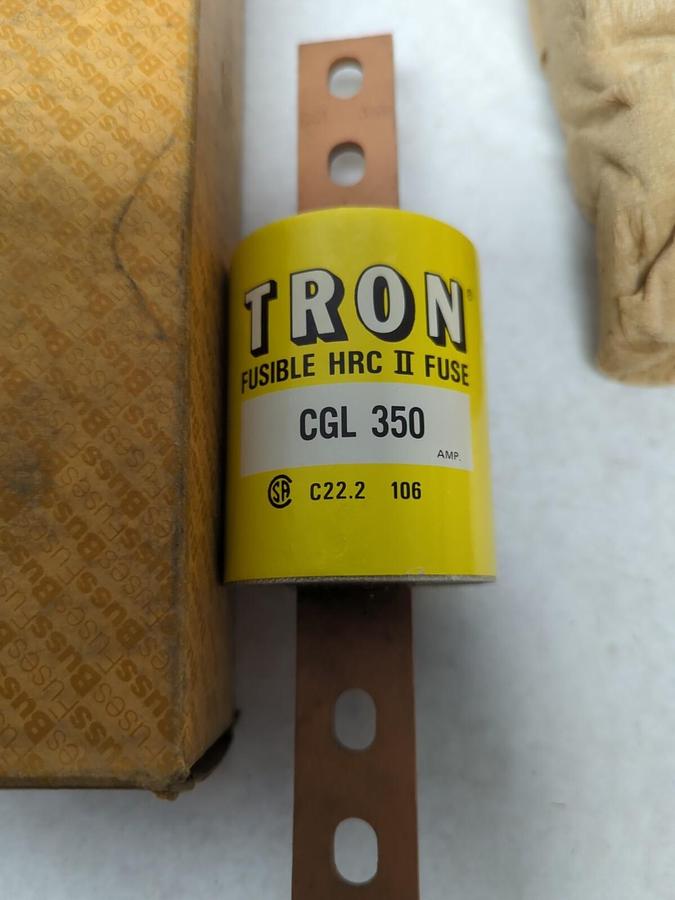 COOPER BUSSMANN,CGL-350,TRON FUSIBLE HRC II FUSE 350 350 AMP NOS
