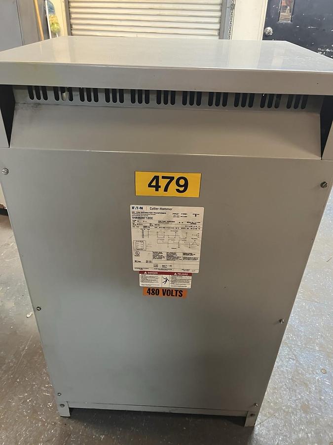 Used EATON,V48M28T12EE,DRY TYPE TRANSFORMER 112.5KVA HV 480 DELTA LV 208Y/120 3PH