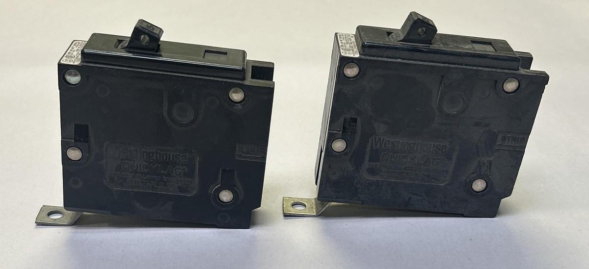Used WESTINGHOUSE,BA115,CIRCUIT BREAKER 15A 120/240V 1P LOT OF 2