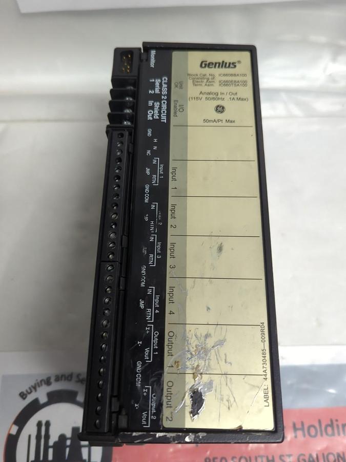 Used GE FANUC,IC660BBA100,ANALOG IN/OUT MODULE 115V 50/60HZ PRE-OWNED