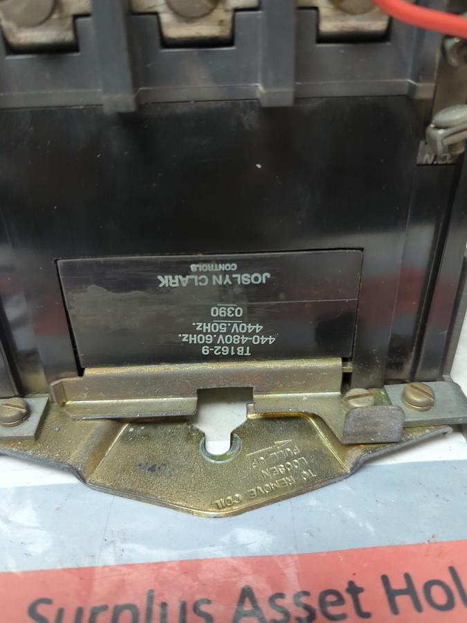 Used JOSLYN CLARK,A77-302338A,FIRE PUMP CONTACTOR 600V 3P COIL 480V TB162-9 PRE-OWNED