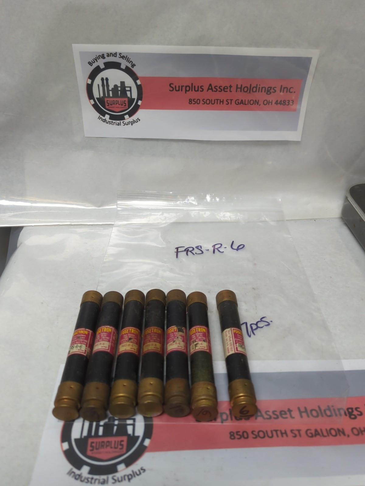 Used COOPER BUSSMAN,FRS-R-6,FUSETRON 6 AMP FUSE LOT OF 7 PRE-OWNED