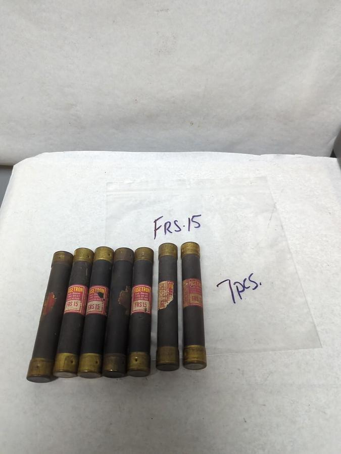 Used COOPER BUSSMANN,FRS-15,FUSETRON 15 AMP FUSE LOT OF 7 PRE-OWNED