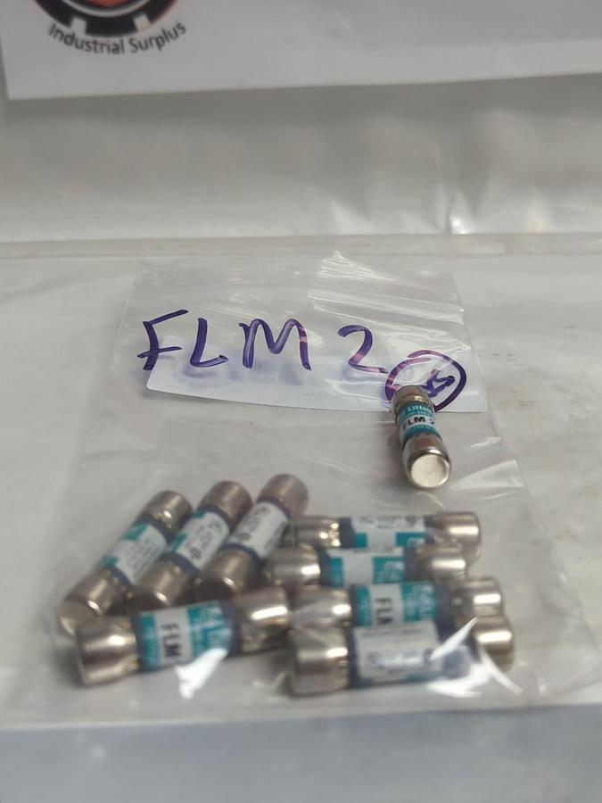 Used LITTELFUSE,FLM2,TIME-DELAY 2 AMP FUSE LOT OF 9 PRE-OWNED