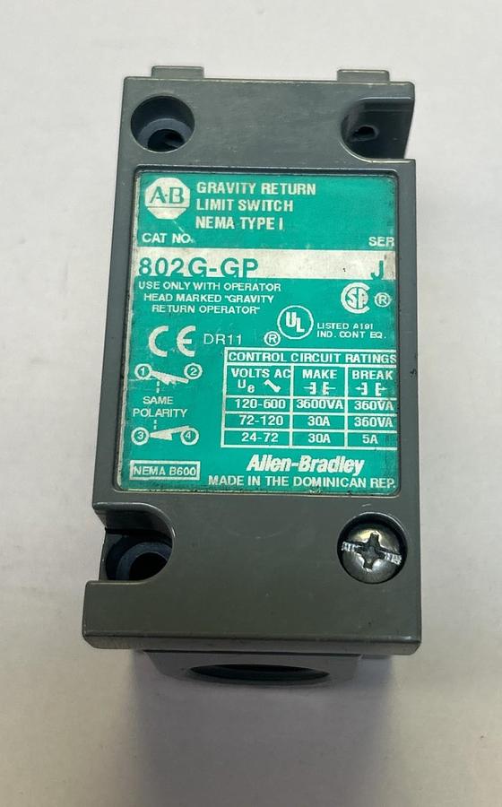 Used ALLEN BRADLEY,802G-GP,GRAVITY RETURN LIMIT SWITCH