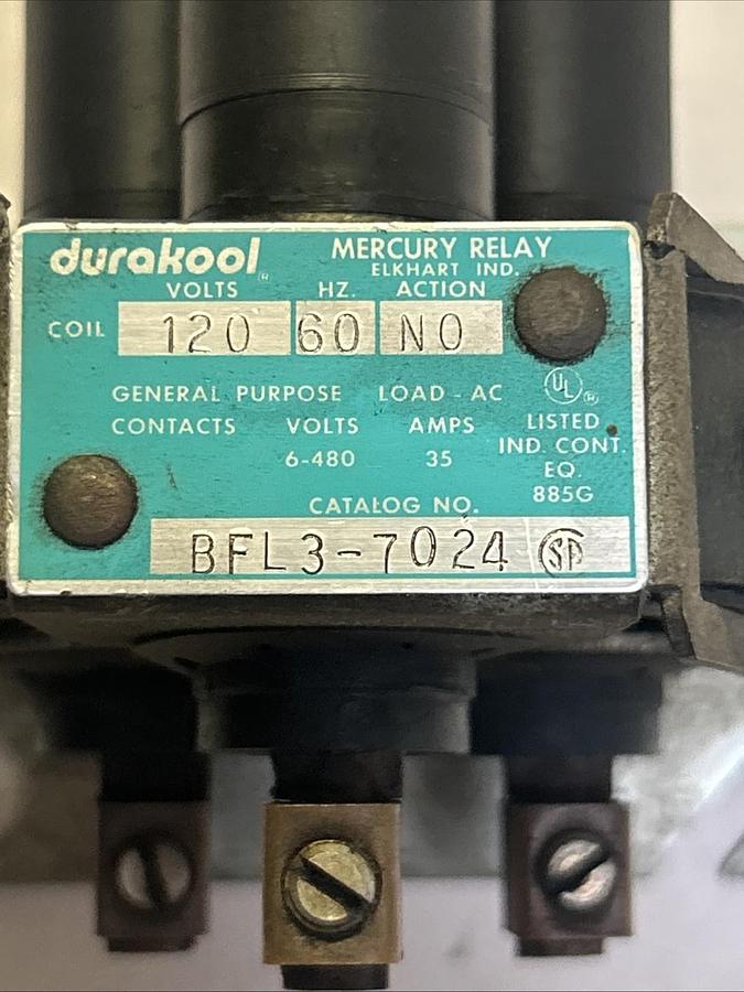 Used DURAKOOL,BFL3-7024,CONTACTOR RELAY 120V