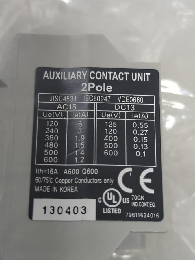 MRA,MA-2,AUXILIARY CONTACT 2-POLE NOS
