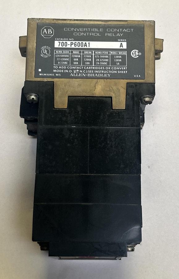 Used ALLEN BRADLEY,700-P600A1,CONTROL RELAY