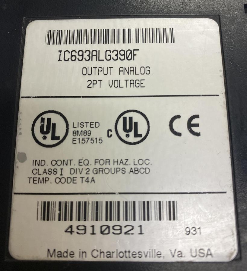 Used GE Fanuc,IC693ALG390F,Output Analog Module