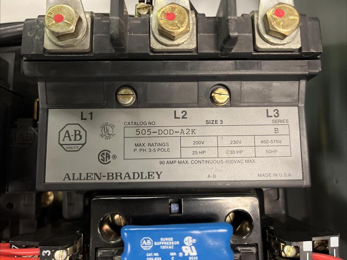 Used Allen-Bradley,2107,Size 3 MCC Reversing Starter Bucket Breaker  75Hp 505-DOD-A2K