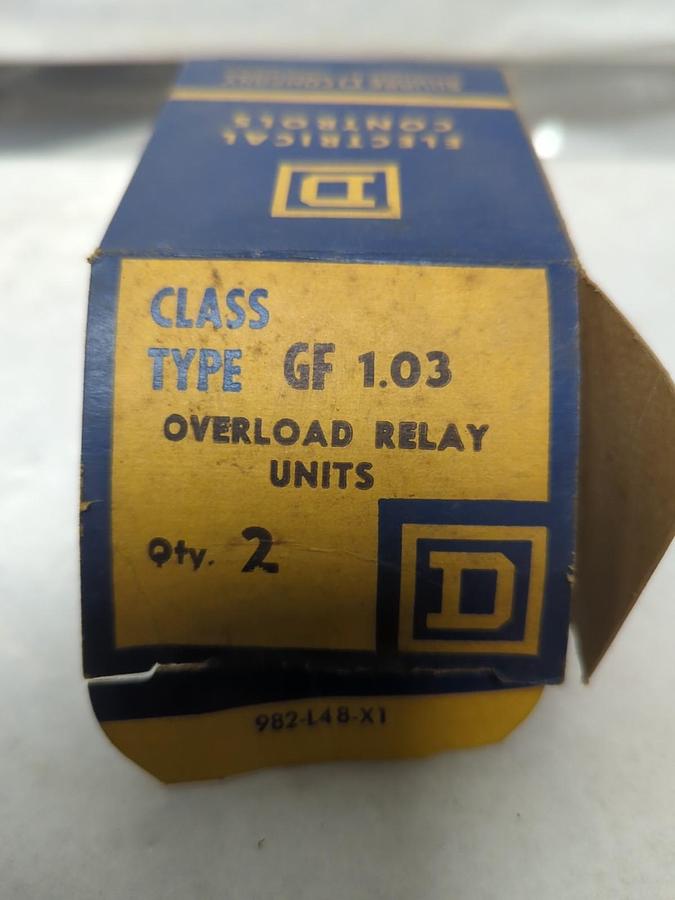 SQUARE D,GF-1.03,THERMAL OVERLOAD RELAY BOX OF 2 NOS