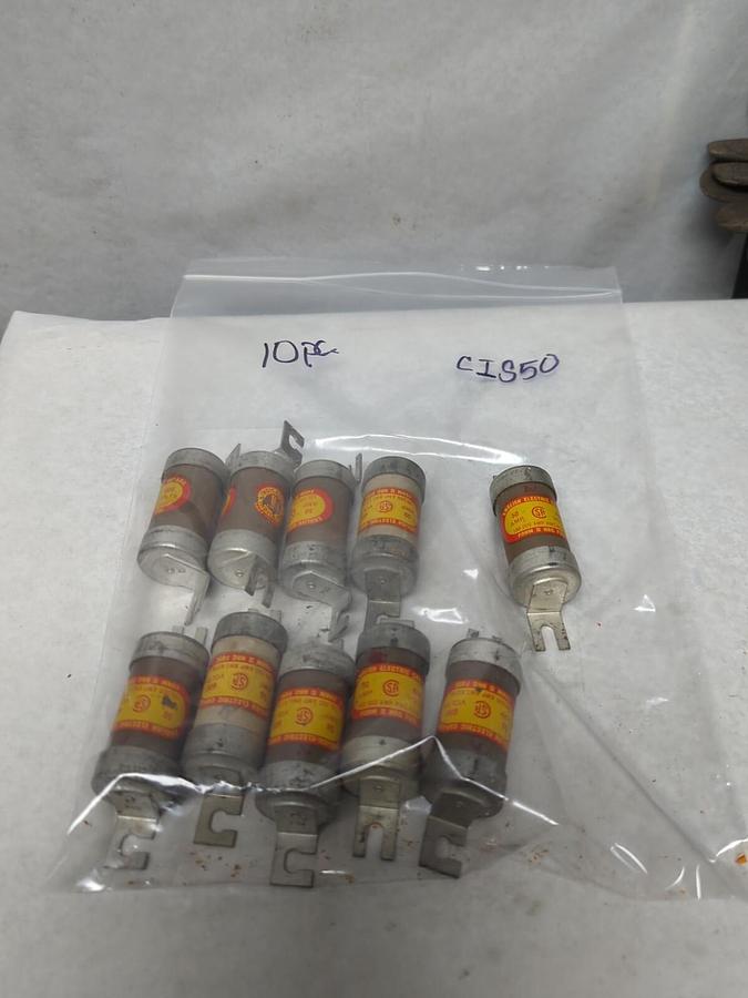 Used ENGLISH ELECTRIC,CIS50,BOLT ON FUSE 50 AMP 600V LOT OF 10 PRE-OWNED