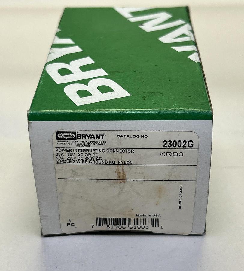 HUBBELL BRYANT,23002G,POWER INTERRUPTING CONNECTOR NOS
