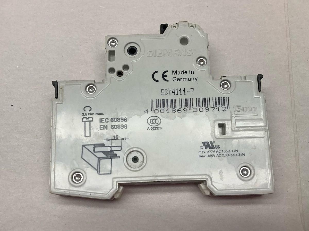 Used Siemens,5SY4111-7,Miniature Circuit Breaker 230/400V 10kA LOT of 10