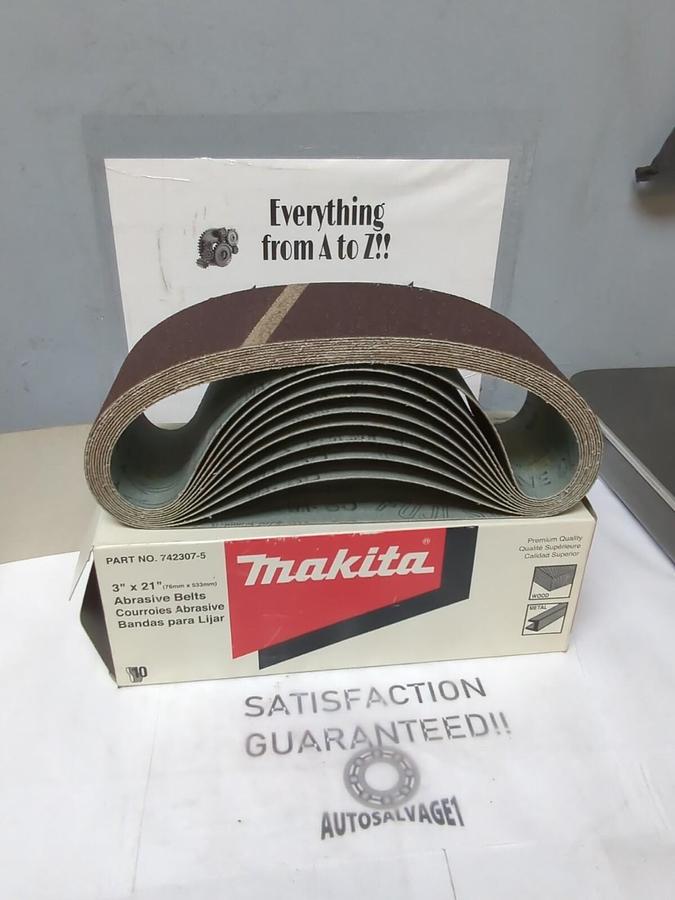 MAKITA,742307-5,ABRASIVE BELTS  10-PK  60 GRIT 3 INCH X 21 INCH NOS