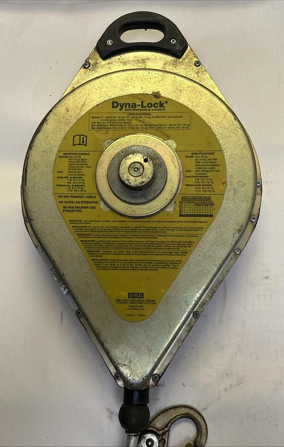 Used DYNA-LOCK,506208,SELF RETRACING GALVANIZED CABLE 95FT 400LB WILL LIFE