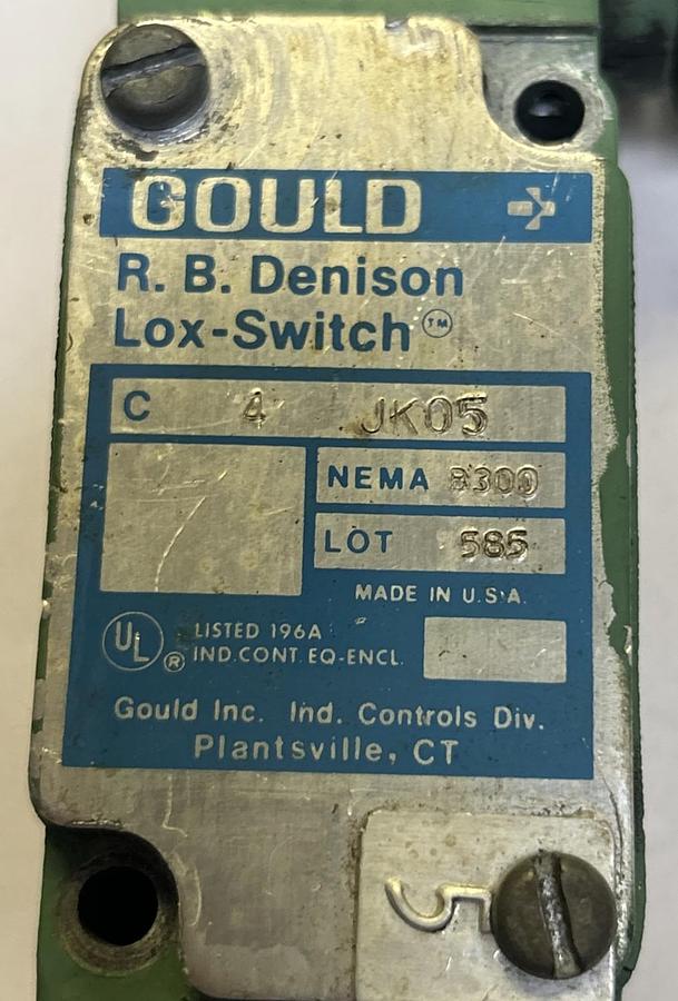 Used GOULD,C4JK05,LIMIT SWITCH