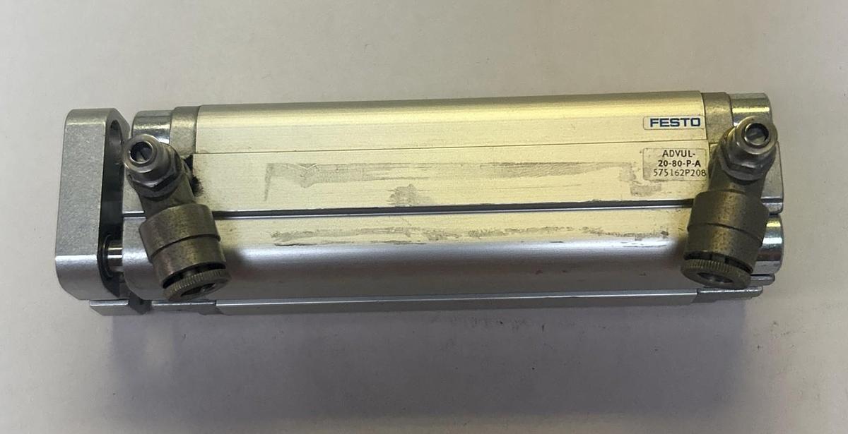 Used FESTO,ADVUL-20-80-P-A,DOUBLE ACTING PNEUMATIC CYLINDER