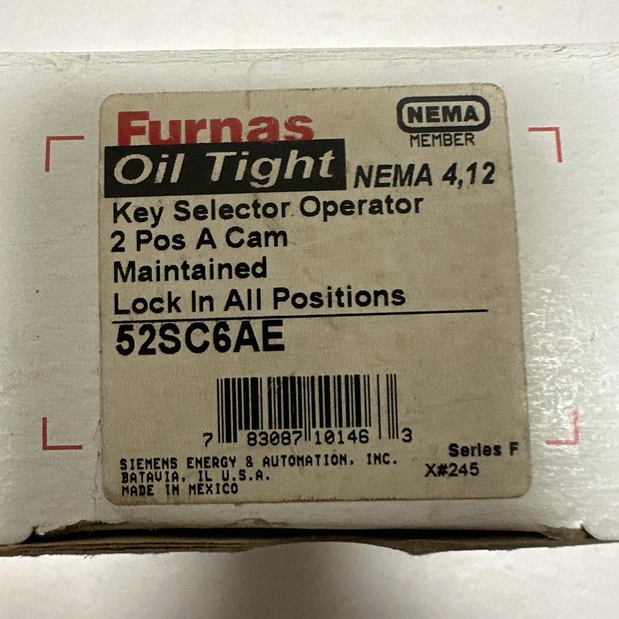Furnas,52SC6AE,2 Position Key Selector
