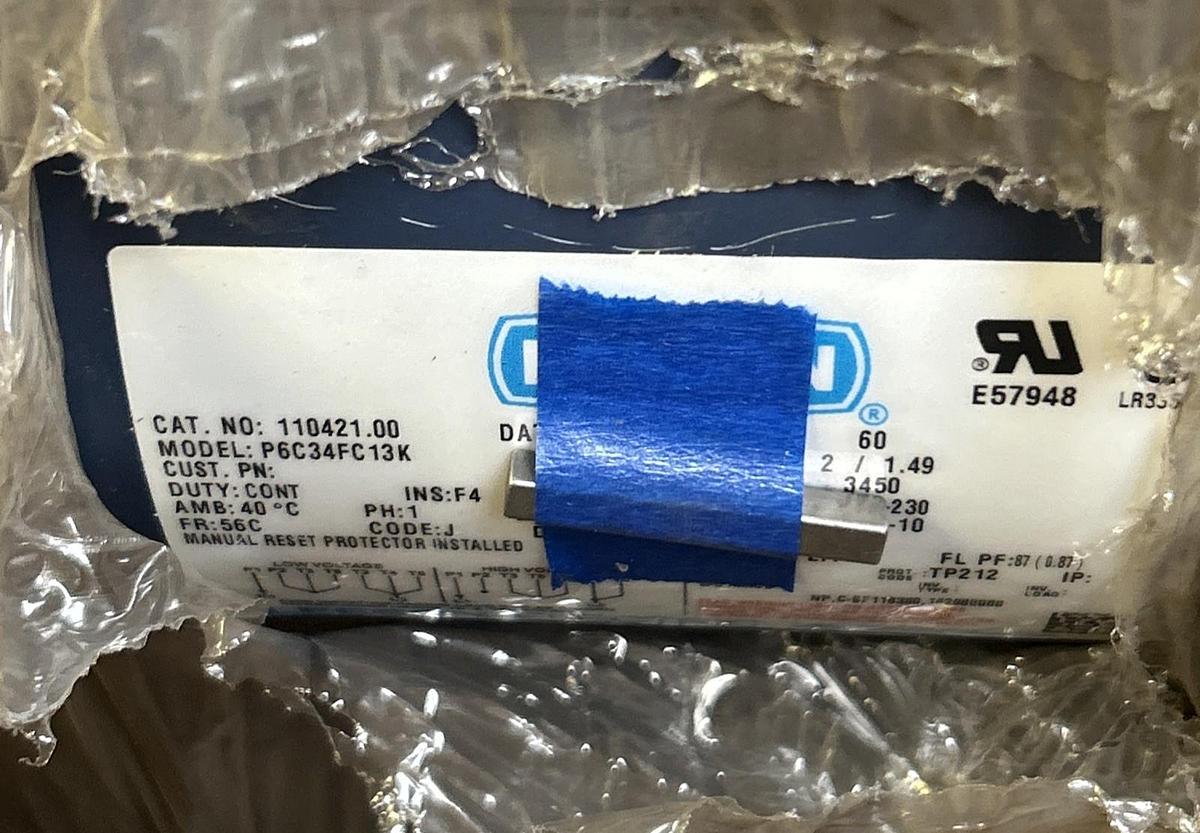 LEESON,P6C34FC13K,MOTOR 2HP 3450RPM 115/208-230V 56C FRAME NEW