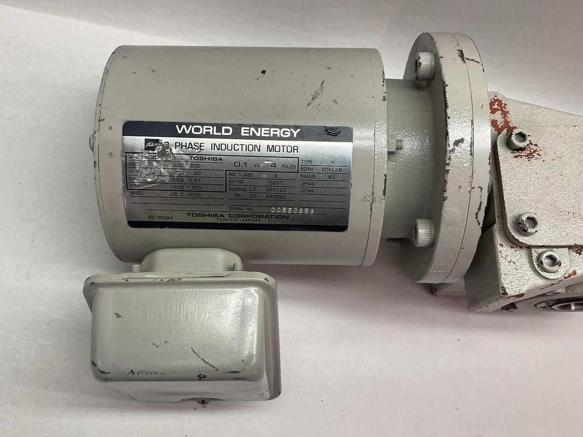 Used TSUBAKIMOTO EMERSON,M-7548, SM20G850 GearMotor 200V 400:1 1700RPM .1KW 3PH