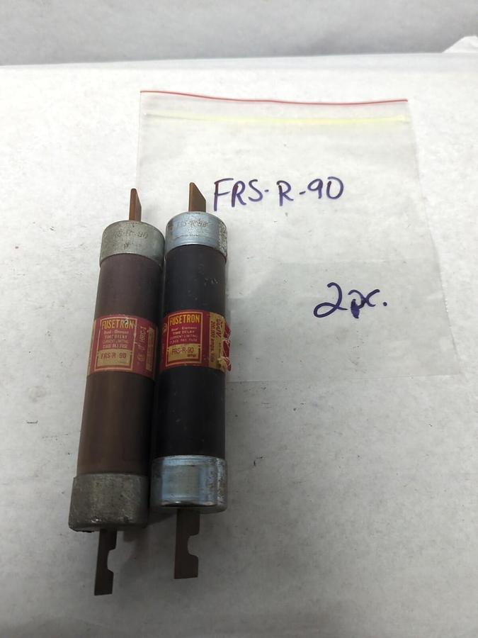 Used COOPER BUSSMANN,FRS-R-90,FUSETRON 90 AMP FUSE LOT OF 2 PRE-OWNED