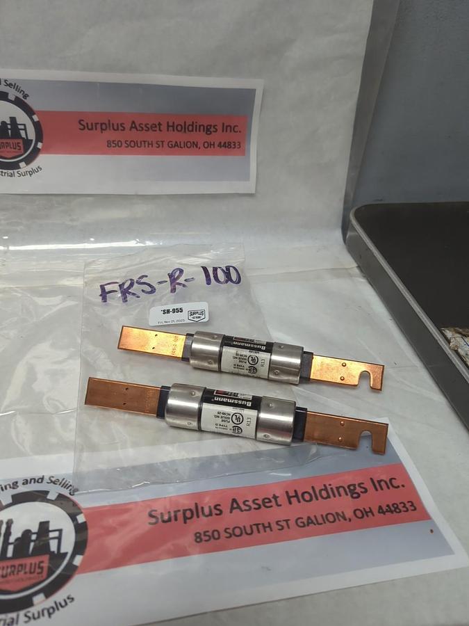 COOPER BUSSMANN,FRS-R-100,FUSETRON 100 AMP FUSES LOT OF 2 NOS