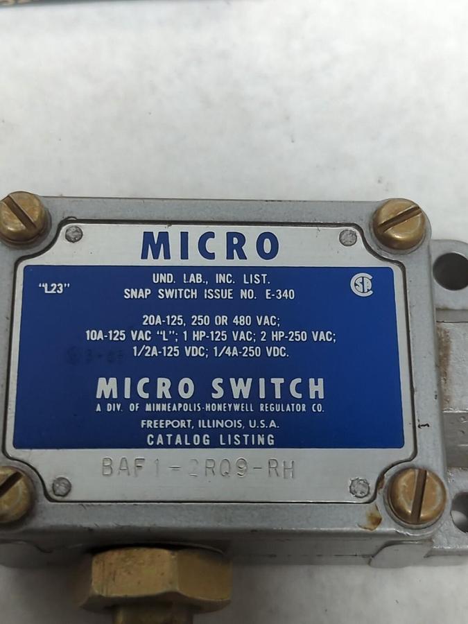 HONEYWELL,BAF1-2R09-RH,MICRO SWITCH 6718 NOS