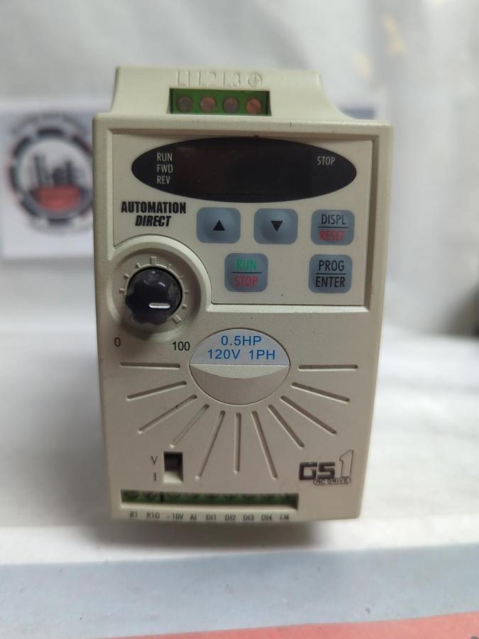 Used AUTOMATION DIRECT,GS1-10P5,AC DRIVE OUTPUT 0-240V 0.5HP 2.5AMPS 1.0KVA 3PH