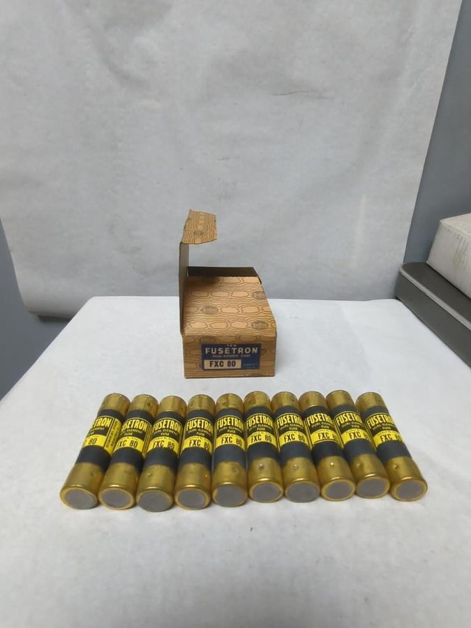 COOPER BUSSMANN,FXC-80,FUSETRON DUAL ELEMENT 80 AMP FUSES BOX OF 10 NOS