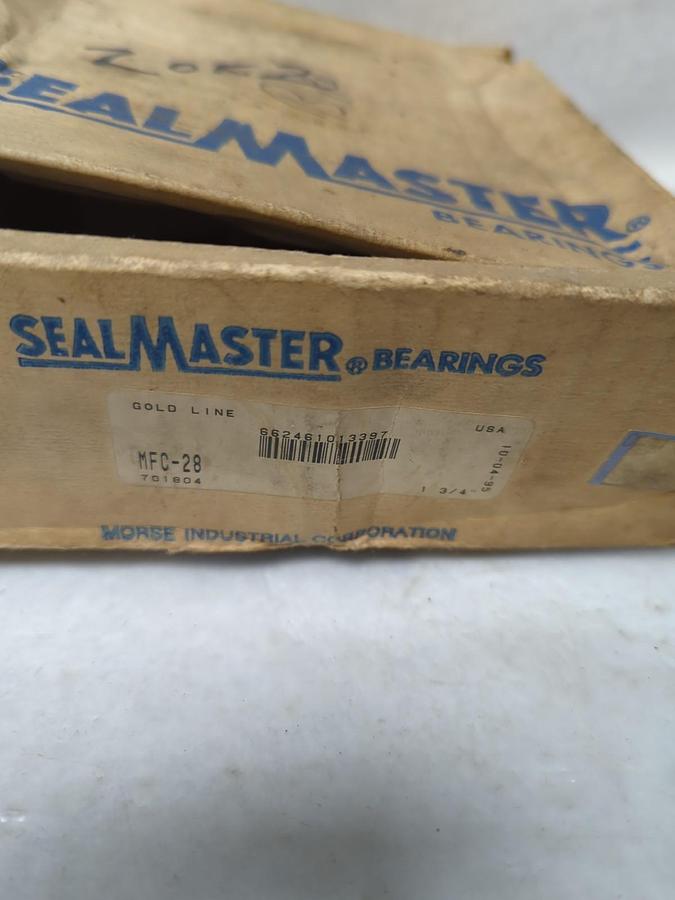 SEALMASTER,MFC-28,FLANGE MOUNT 4-BOLT BASE BEARING 1-3/4 IN BORE NOS
