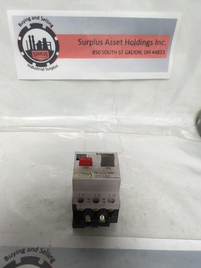 Used SIEMENS,3VE1010-2L,MOTOR STARTER PRE-OWNED