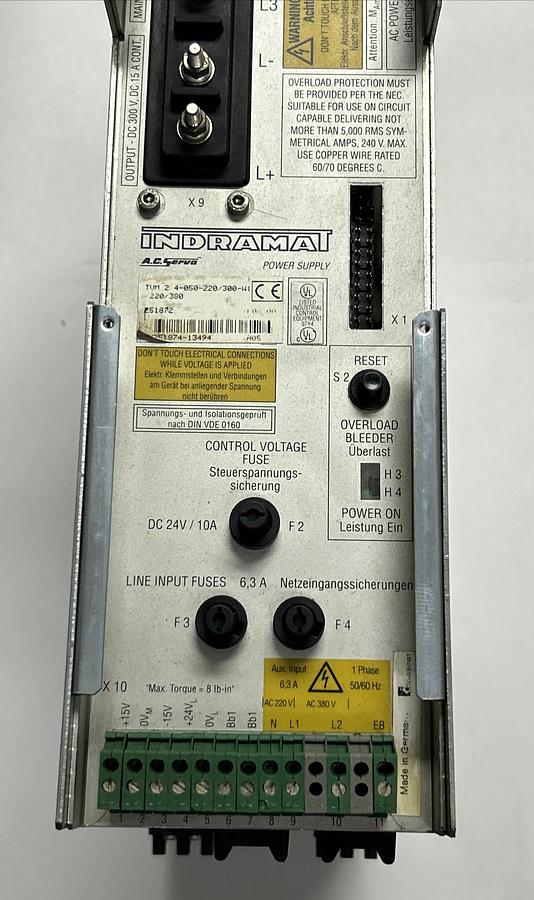 Used INDRAMAT,TVM2.4-050-220/300-W1,SERVO POWER SUPPLY