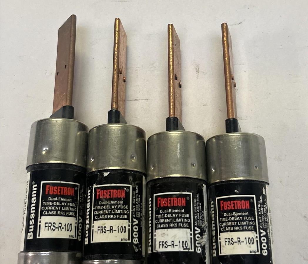 Used COOPER BUSSMANN,FRS-R-100,FUSETRON FUSE 100A 600V LOT OF 4