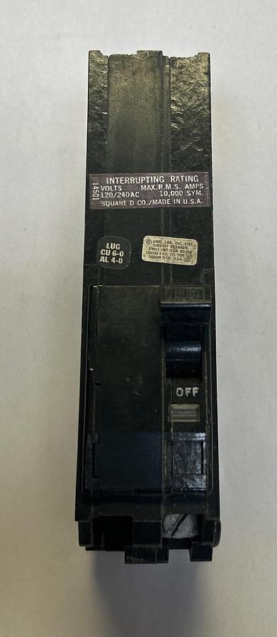 Used SQUARE D,Q12100TFZ,CIRCUIT BREAKER 100A 120/240V 2P