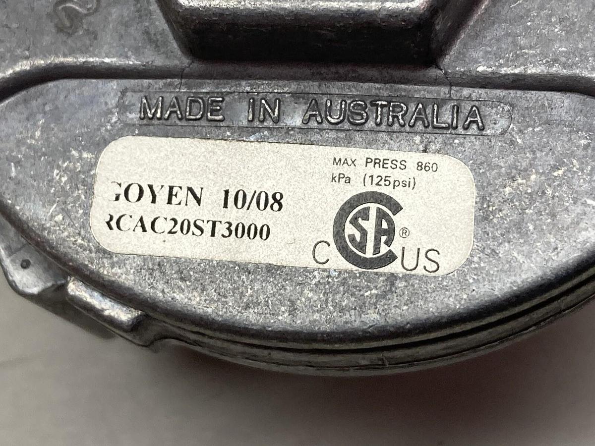 Used Goyen,RCAC20ST3000,Pneumatic Threaded Diaphragm Valve 3/4in Npt