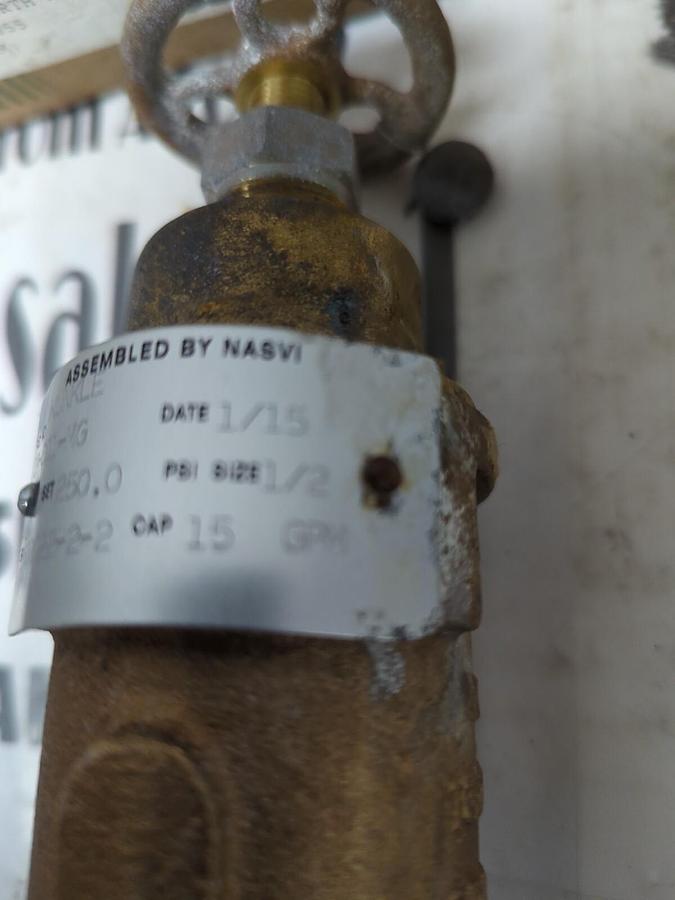 KUNKLE,0019-C01-MG,BRASS RELIEF VALVE 15 GPM  1/2 INCH NOS
