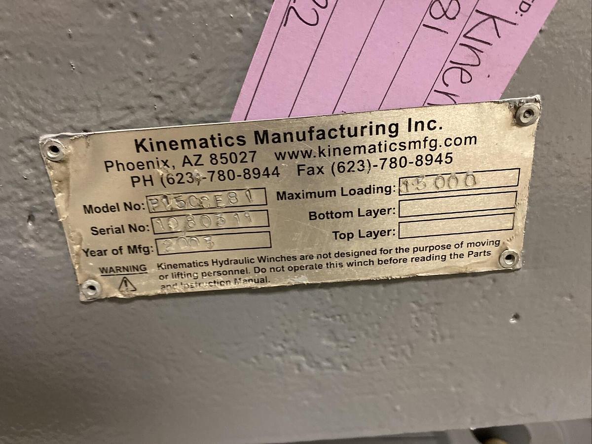Used Kinematic P15CCE81 Hydraulic Winch 15000lbs