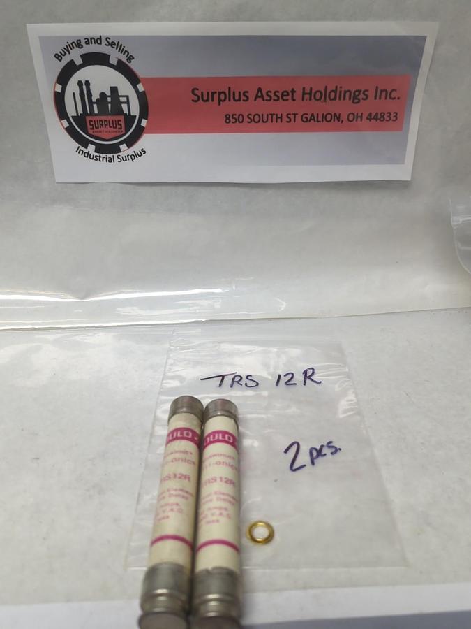 Used GOULD SHAWMUT,TRS-12R,TRI-ONIC 12 AMP FUSE LOT OF 2 PRE-OWNED