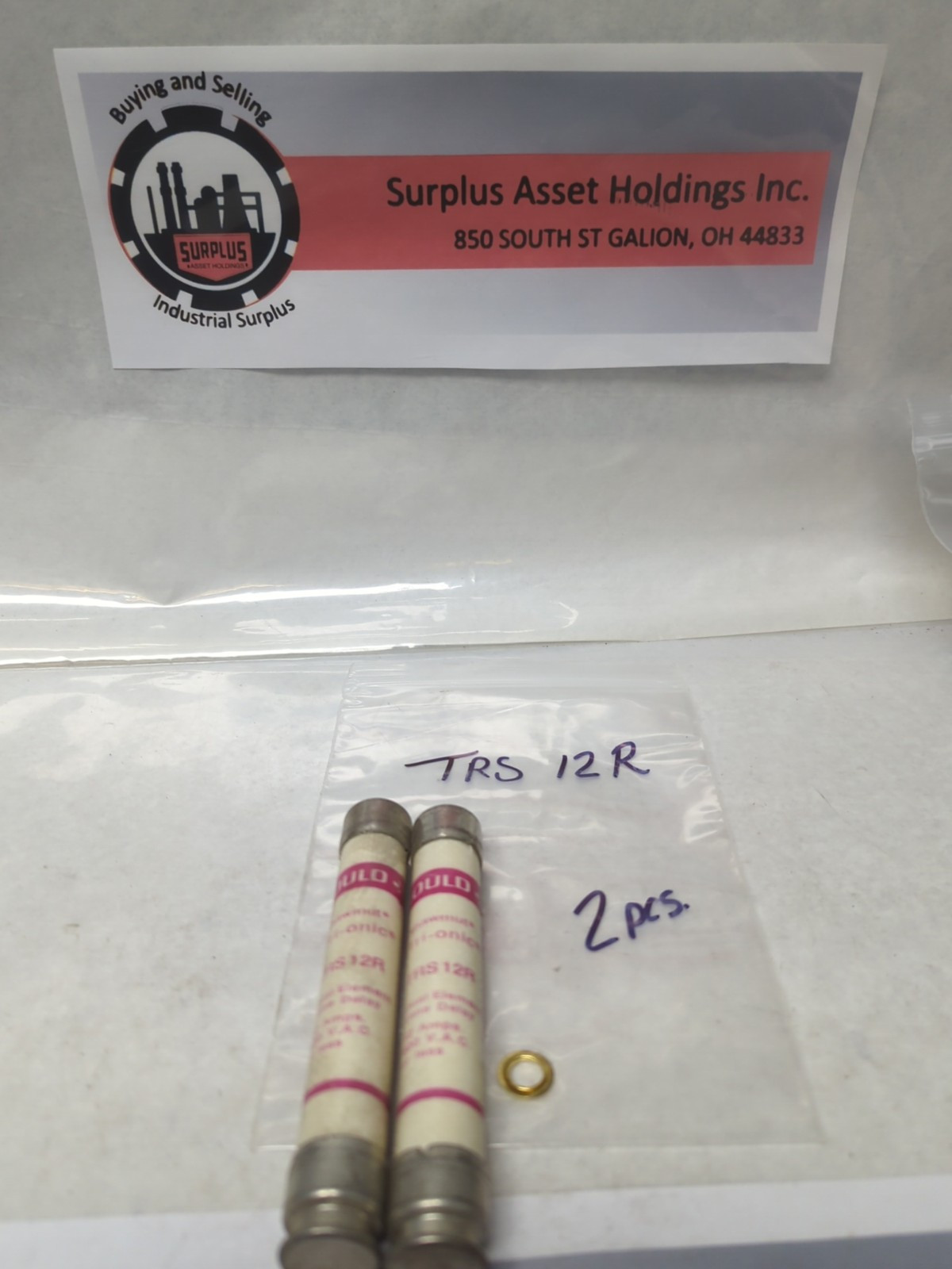 Used GOULD SHAWMUT,TRS-12R,TRI-ONIC 12 AMP FUSE LOT OF 2 PRE-OWNED