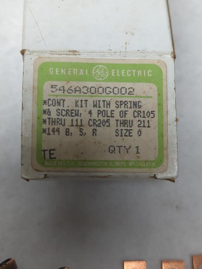 GENERAL ELECTRIC,546A300G002,CONTACT KIT W/ SPRING & SCREW 4-POLE SIZE 9 NOS