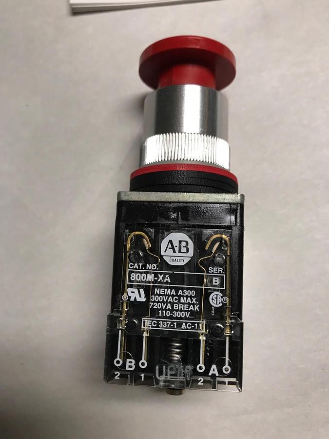 Allen Bradley,800MR-D6A, Round Push Button Unit Red
