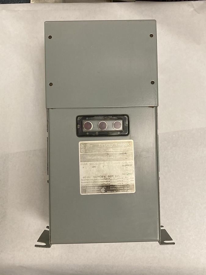 Used Commonwealth Sprague Capacitor,443PMUDF,3-Phase Drycap Capacitor 480V 4KVAR