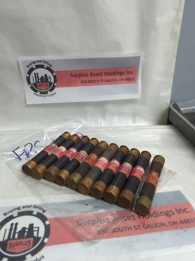 Used COOPER BUSSMANN,FRS-R-12,FUSETRON 12 AMP FUSE LOT OF 10 PRE-OWNED