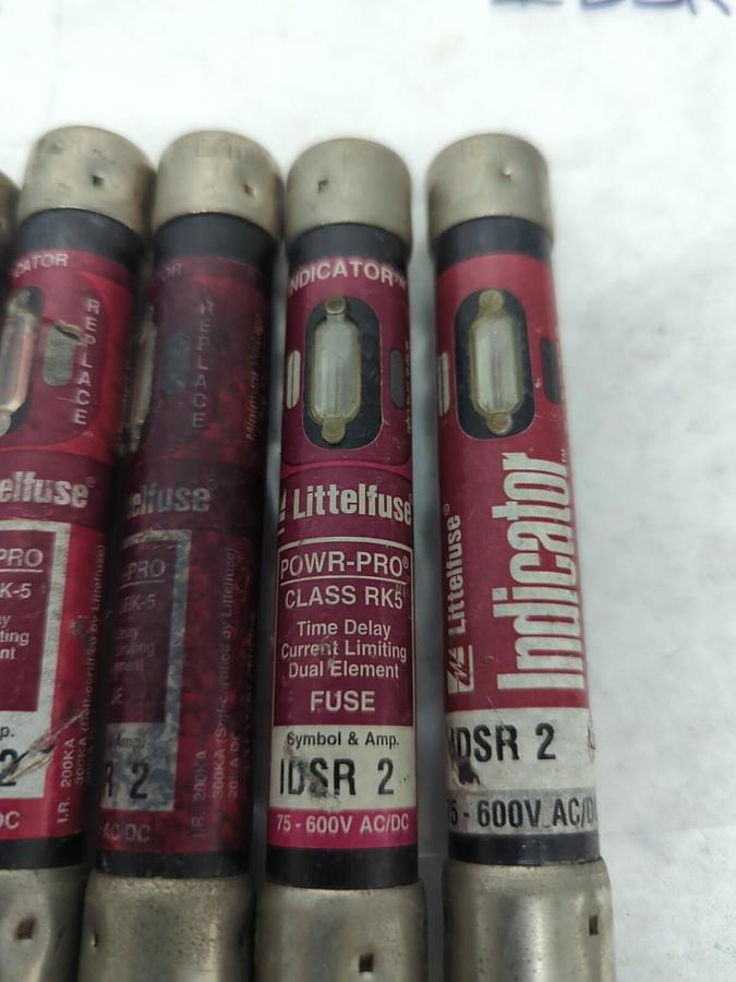 Used LITTELFUSE,IDSR2,INDICATOR 2 AMP FUSE LOT OF 5 PRE-OWNED