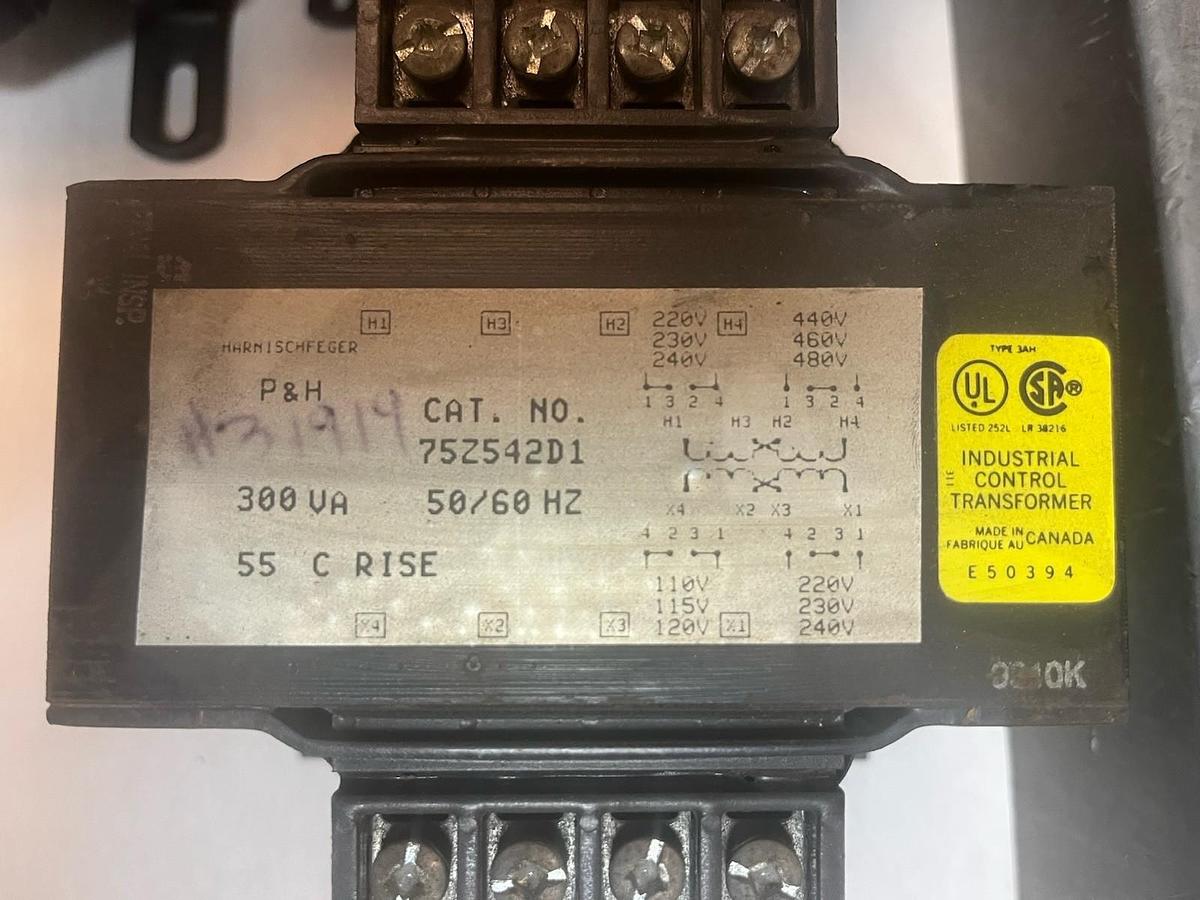 P&H,75Z542-D1,CONTROL TRANSFORMER 1PH 0.300KVA PRI 240/480V SEC 115/230V