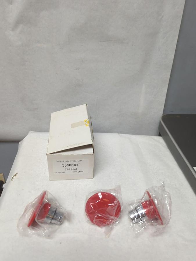 CERUS IND.,CB2BS64,PUSH/TURN BUTTON RED LOT OF 3 NOS
