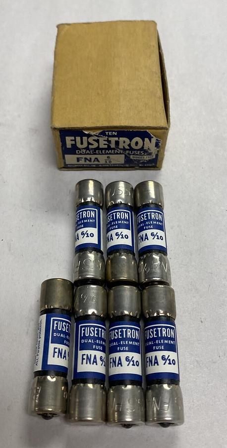 Cooper Bussmann,FNA-6/10,Fusetron Fuse Lot Of 7 NOS