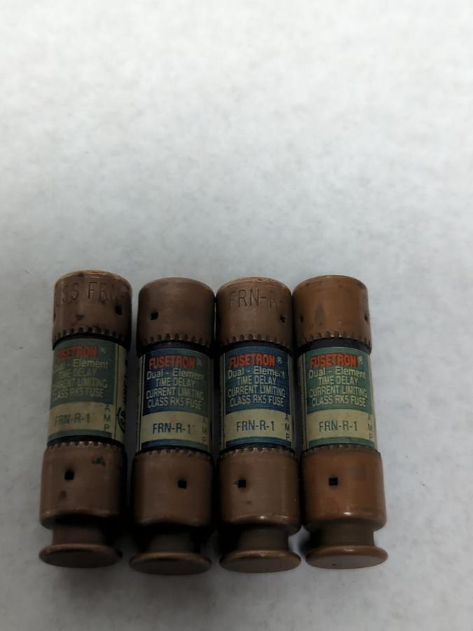 Used COOPER BUSSMANN,FRN-R-1 FUSETRON 1 AMP FUSELOT OF 4 PRE-OWNED