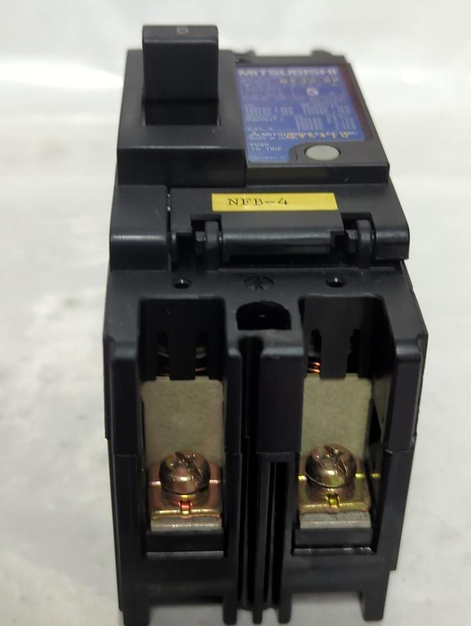 Used MITSUBISHI,NF30-SP,CIRCUIT BREAKER 5 AMP 2-POLE PRE-OWNED